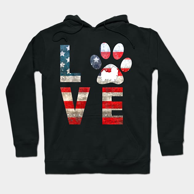 Patriotic Shih Tzu Dog Love Hoodie by KittleAmandass